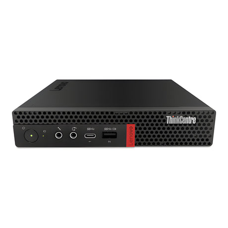 Lenovo ThinkCentre M720q Tiny - forside med lydstik, USB-C og USB-A
