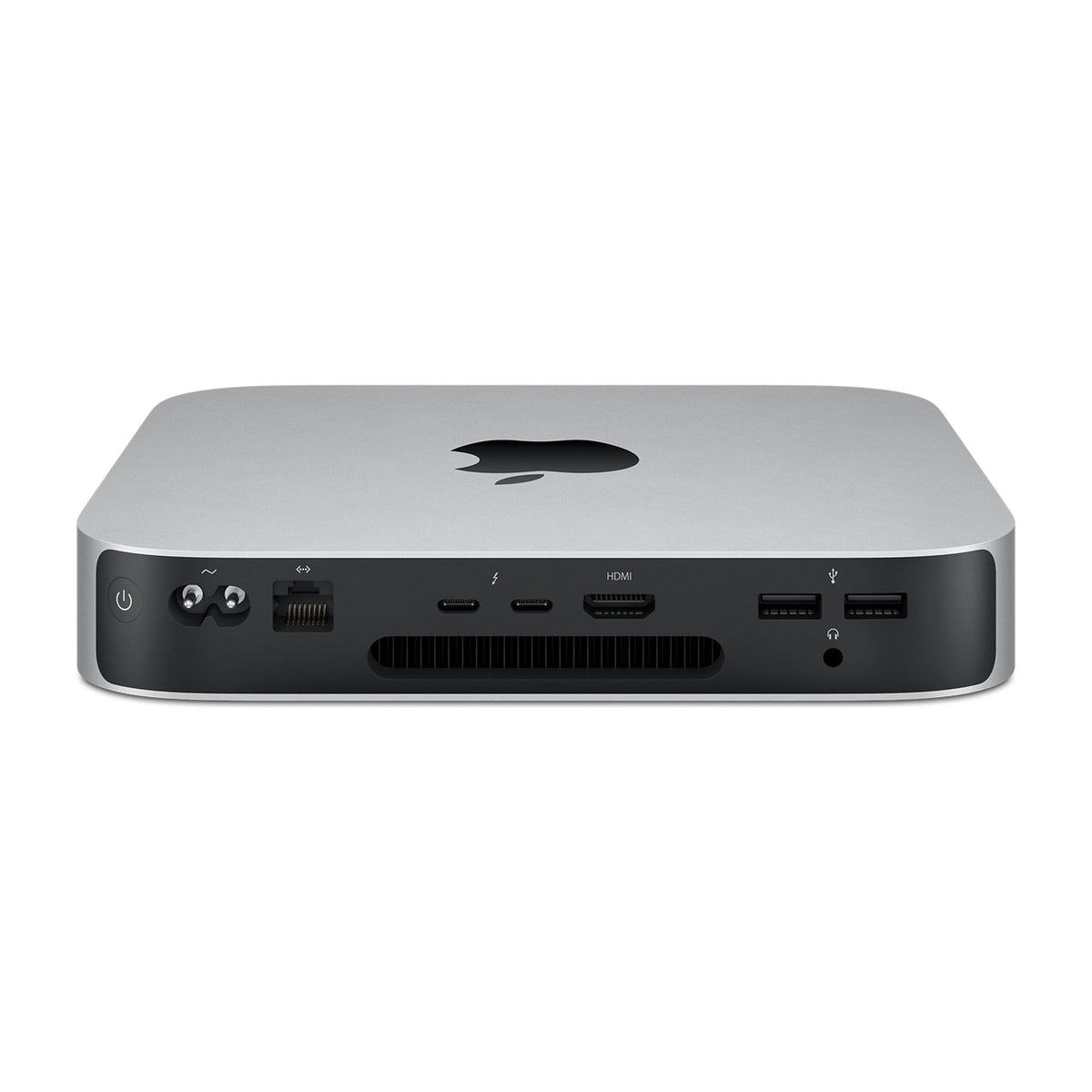Apple Mac mini 2020 M1 - bagside med porte, set skråt