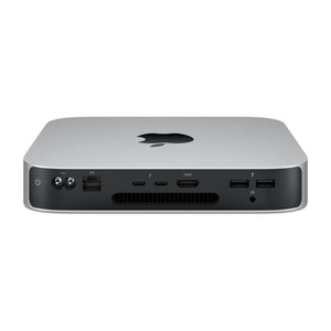 Apple Mac mini 2020 M1 - bagside med porte, set skråt